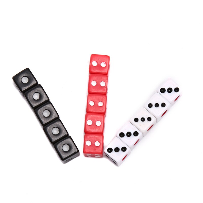 50 Stks/pak 8Mm Plastic Wit/Rood/Zwart Gaming Dobbelstenen Standaard Zes Zijdige Beslisser Verjaardagsfeestjes Board game Dices