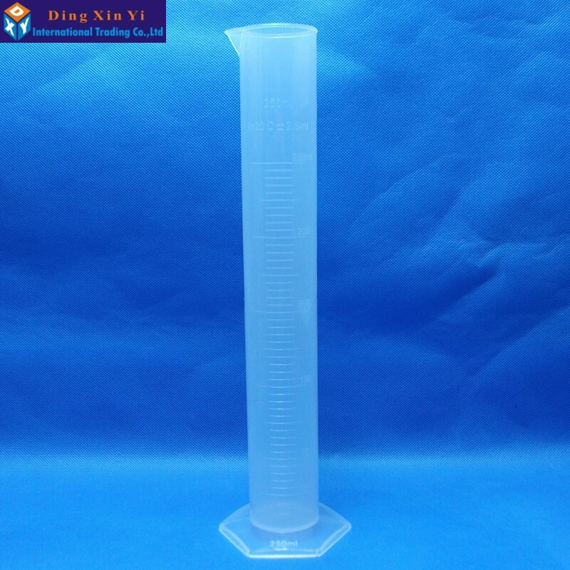 250Ml 4 Stks/partij Plastic Transparante Vloeistof Afgestudeerd Maatcilinder Lab Reageerbuis