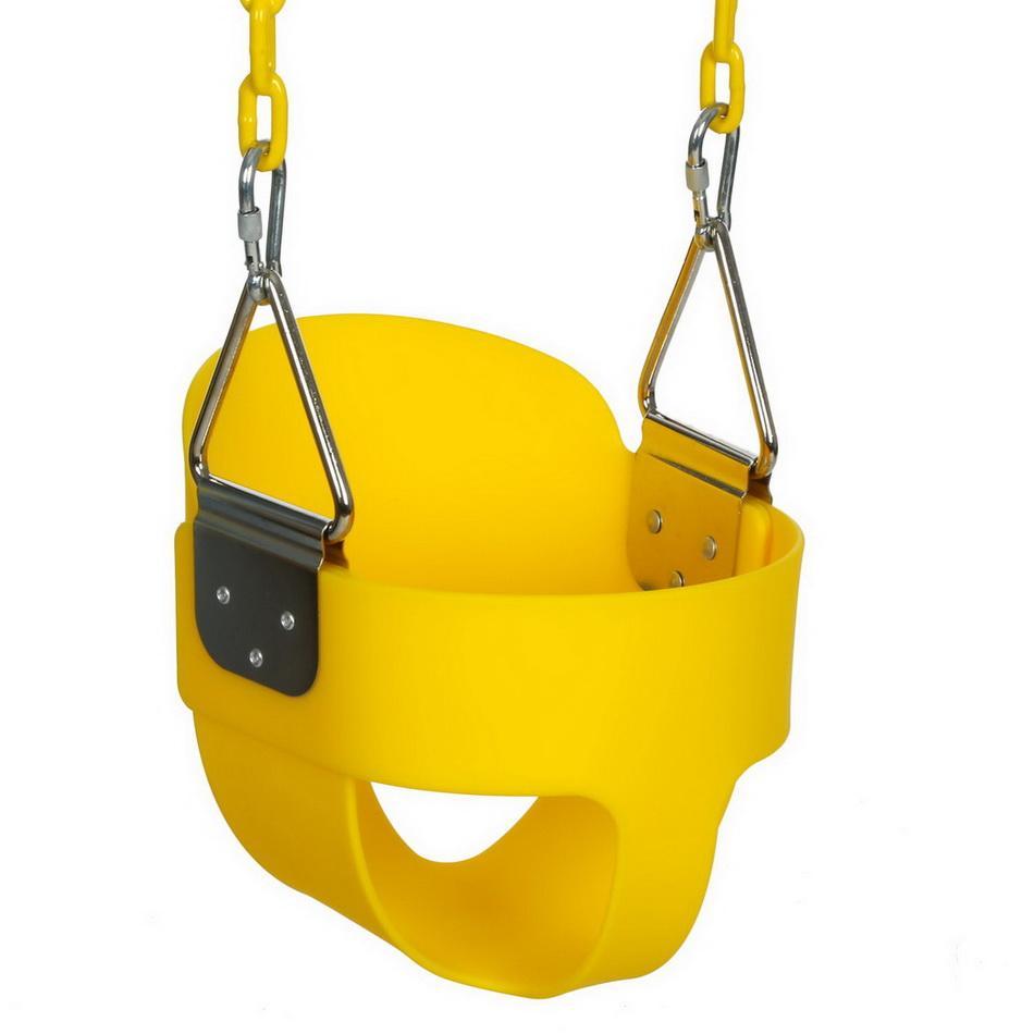 Indoor Outdoor kinderen Schommel Veilig Gezonde Swing Voor Kinderen Speelgoed voor Kinderen Baby Low Back PE Plastic Mand Fun crazy Games L: Yellow