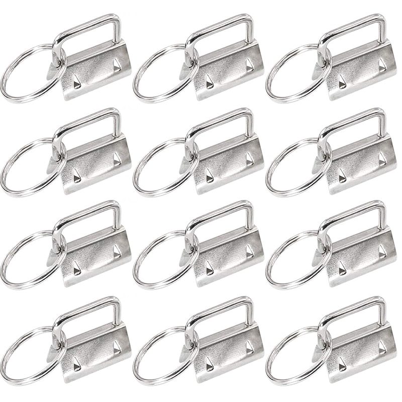 45 stk sølv 1 tommer nøglering hardware med nøgleringe sæt, perfekt til taske armbånd med stof / bånd / bånd