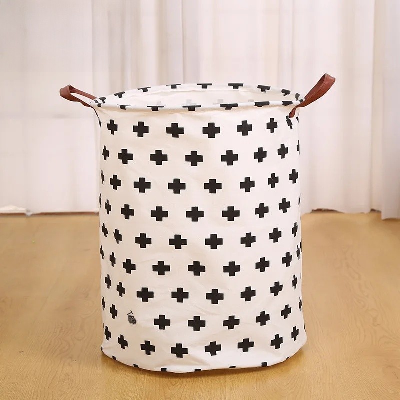 Foldable Cotton Linen Laundry Basket Bathroom Dirty Clothes Hamper Toy Storage Bag Home Organizer Foldable Fabric Hamper