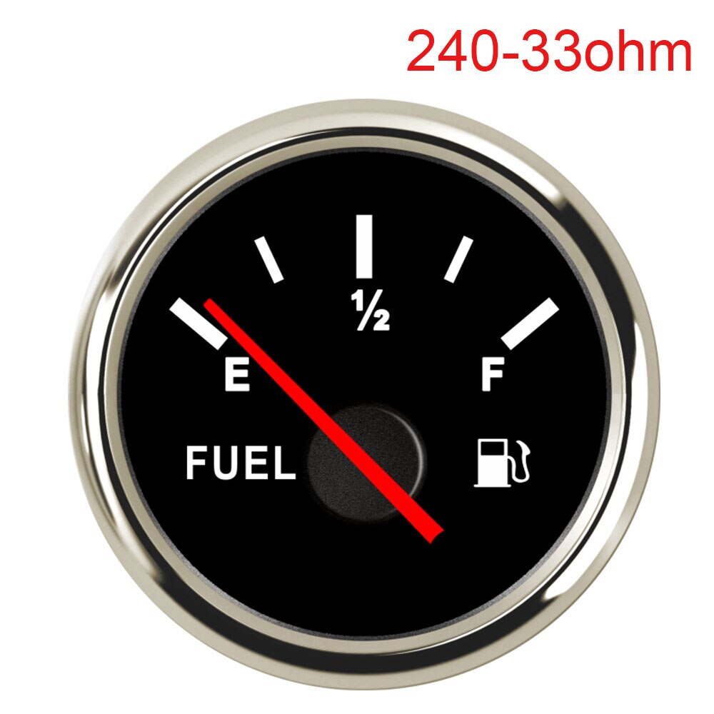 52mm Universal Pointer Fuel Oil Gauge 9-32V Electrical LED Display Fuel Level Gauge For Car Boat Truck RV Camper Instruments: BS-240-33 ohm