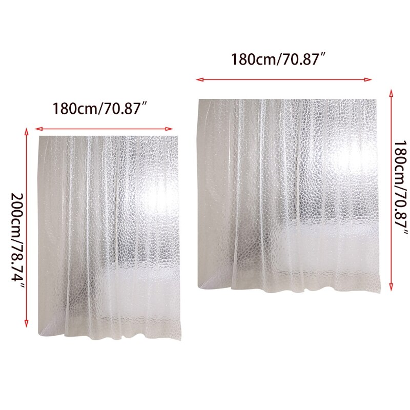 Eva Douchegordijn 3D Clear Douchegordijn Met Haken Voor Badkamer Douches, Kraampjes En Badkuipen Mold Slip
