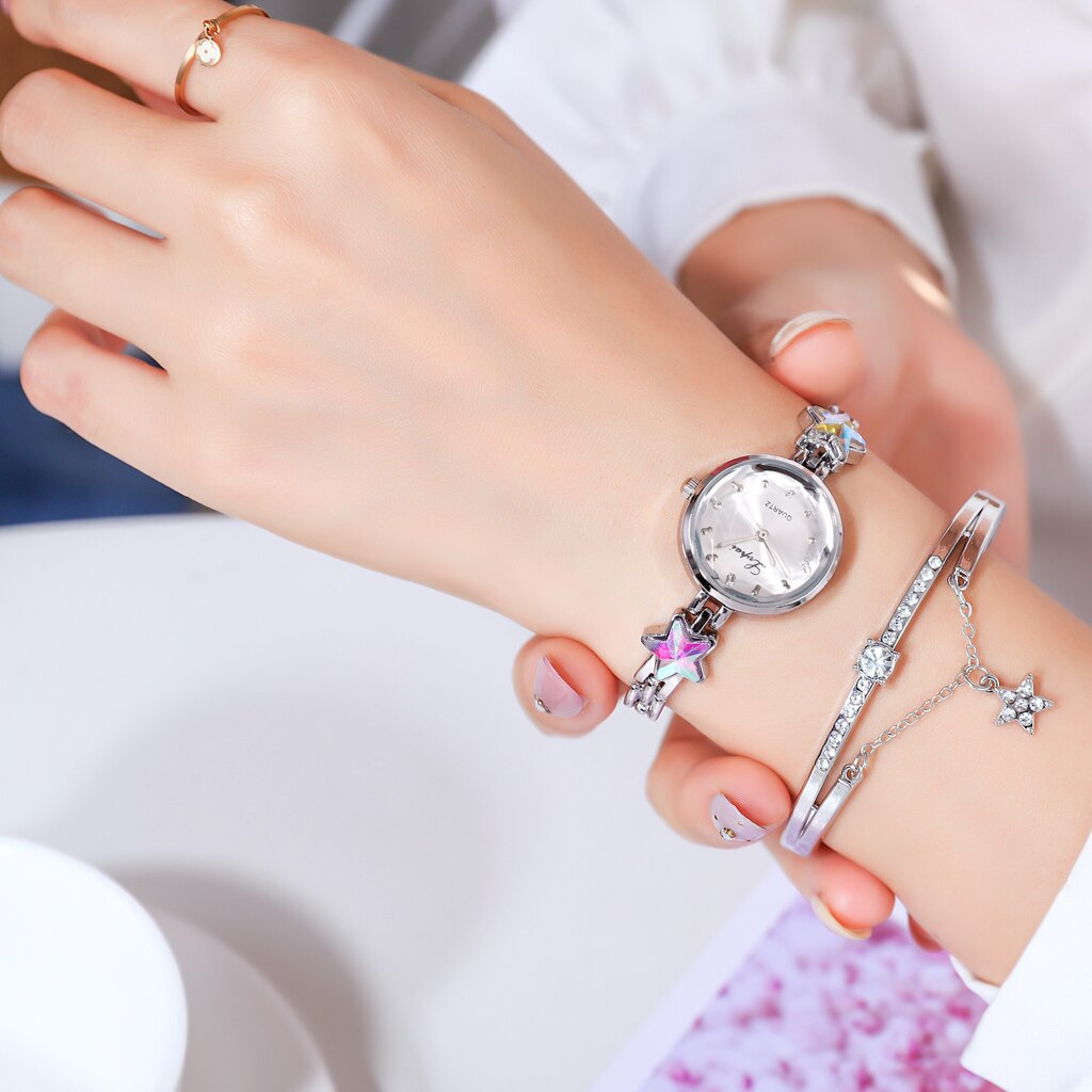 Luxe Horloges Vrouwen Sterrenhemel Armband Rose Gouden Jurk Wome Quartz Horloge Strass Mode Klok Lady Relogio Feminino: P866-SW-RG