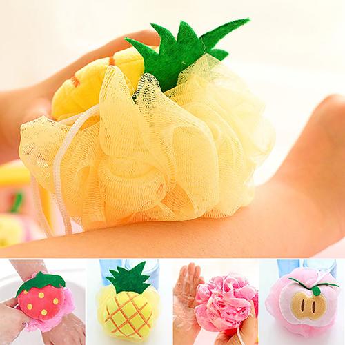 nueva forma de fruta suave baño Puff ducha esponja cuerpo espuma burbuja bola cuerpo Scrub productos de baño