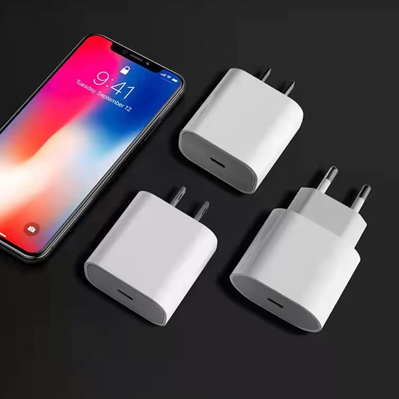 20w fast charger adapters for apple iphone 13 pro 12, 11 xs mini, android, eu power adapter, us plug, type c port cable