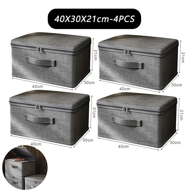 Clothes storage box with zipper Large Capacity Folding Clothes Quilts Organizer Bag Wardrobe Organizer Underwear Storage Box: Yellow