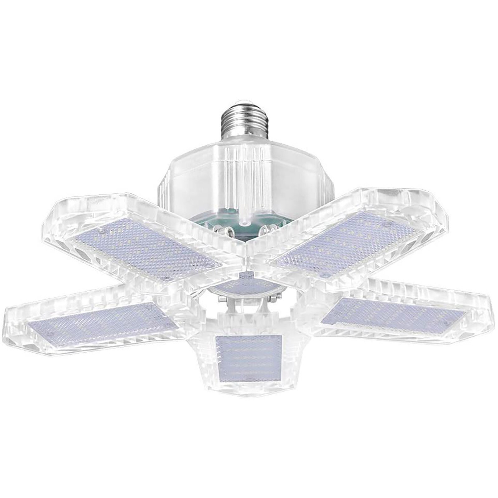 80/100/200W LED Garage Light Deformation Ceiling Light 5 Leaf Adjustable Angle Industrial Lamp For Workshop Warehouse 85-265V: White 100W