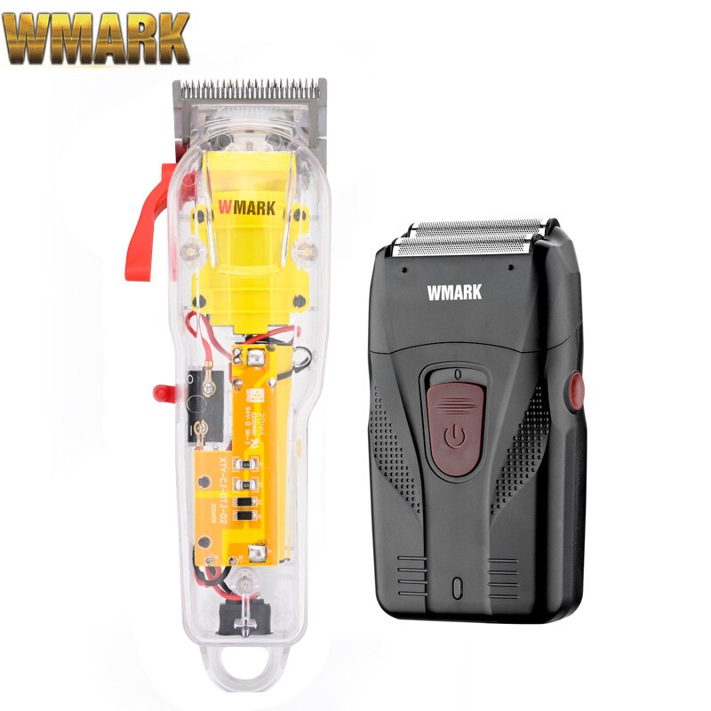 WMARK-Maquinilla de cortar el pelo NG-108 recargable, Maquinilla de cortar el pelo de Máquina para cortar Cabello, cubierta transparente, Base blanca o roja, rpm, modelo 7300: 108A 987B