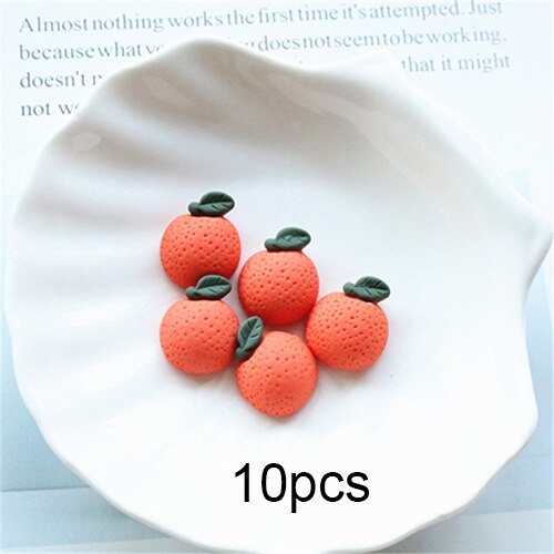 Happy Monkey 10pcs Fruit Slime Addition Resin Orange Avocado Charms DIY Kit Decor Filler for Clear Crunchy Slime Clay Toy: 10pcs B