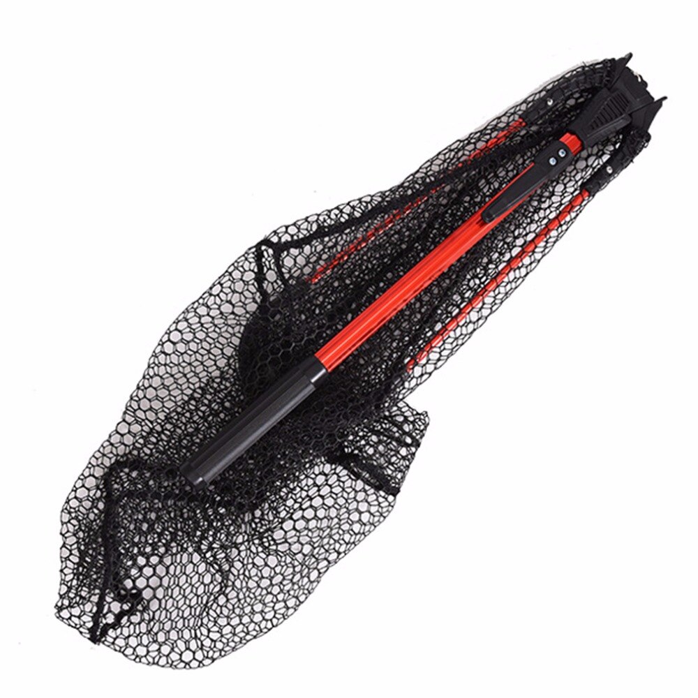 80cm Portable Folding Aluminum Fly Fishing Net Brail E-glass Triangular Frame Carp Fishing Landing Net Fish Trap
