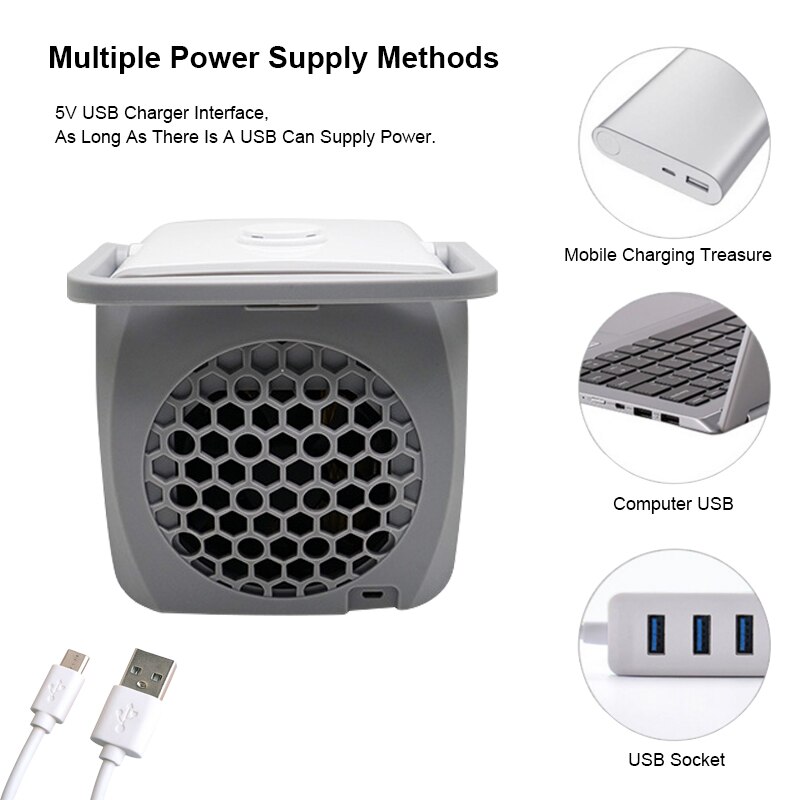 Portable Air Cooler Fan Rechargeable USB Low Noise Mini Spray Refrigeration Air Conditione for Home Living Room Office Desk