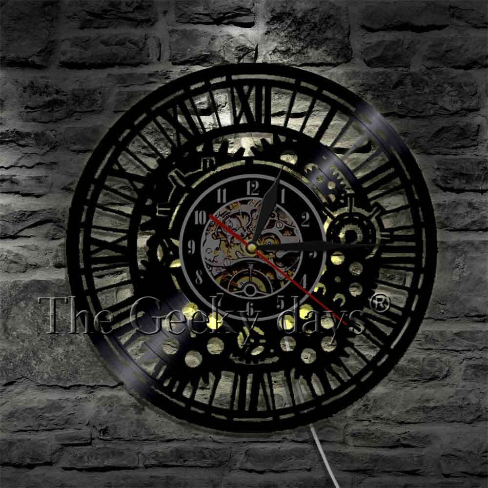 Ingranaggi Steampunk Orologio Da Parete Decorativo Orologio Da Parete Vintage ▾ vinile disco Orologio Da Parete Ciclista Ciclismo fan Ruote Dentate Regalo Fatto A Mano