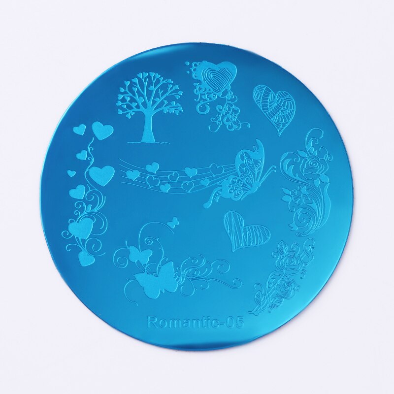 NICOLE DAGBOEK Vlinder Liefde Ronde Stempelen Plaat Valentine Series Hart Boom Nail Art Image Plate Romantische-05