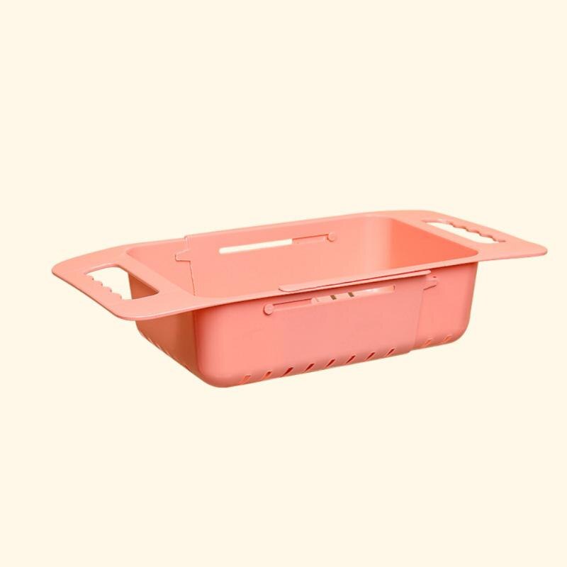 Retractable Drain Basket Sink Drain Basket Rectangular Drain Basin Kitchen Household Plastic Wash Basin Drain Bowl Rack God: A01 adjustable