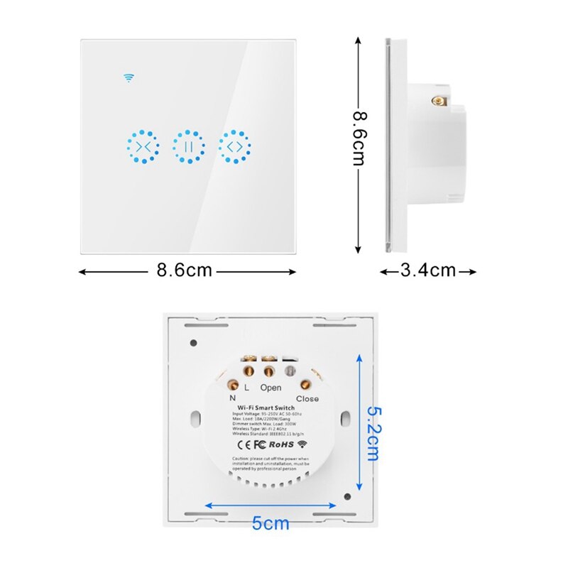 EU Plug,Smart Home WiFi Electrical Press Smart Blinds Curtain Switch for Ewelink APP Voice Control By Alexa Echo Google Home Bli