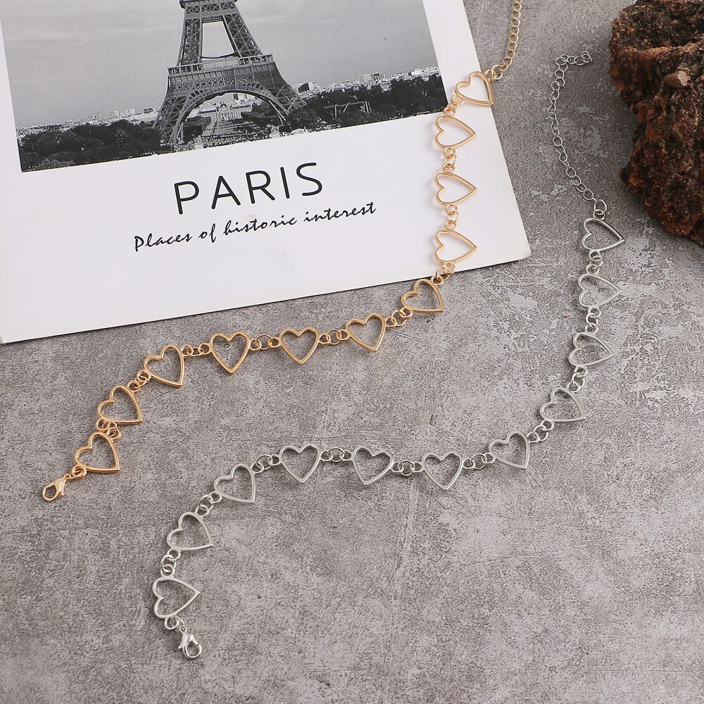 2022 hohl Koreanische Süße Liebe Herz Halsband Halskette ErkläSprosse Freundin Nette Bicolor Halskette Schmuck Collier Femme