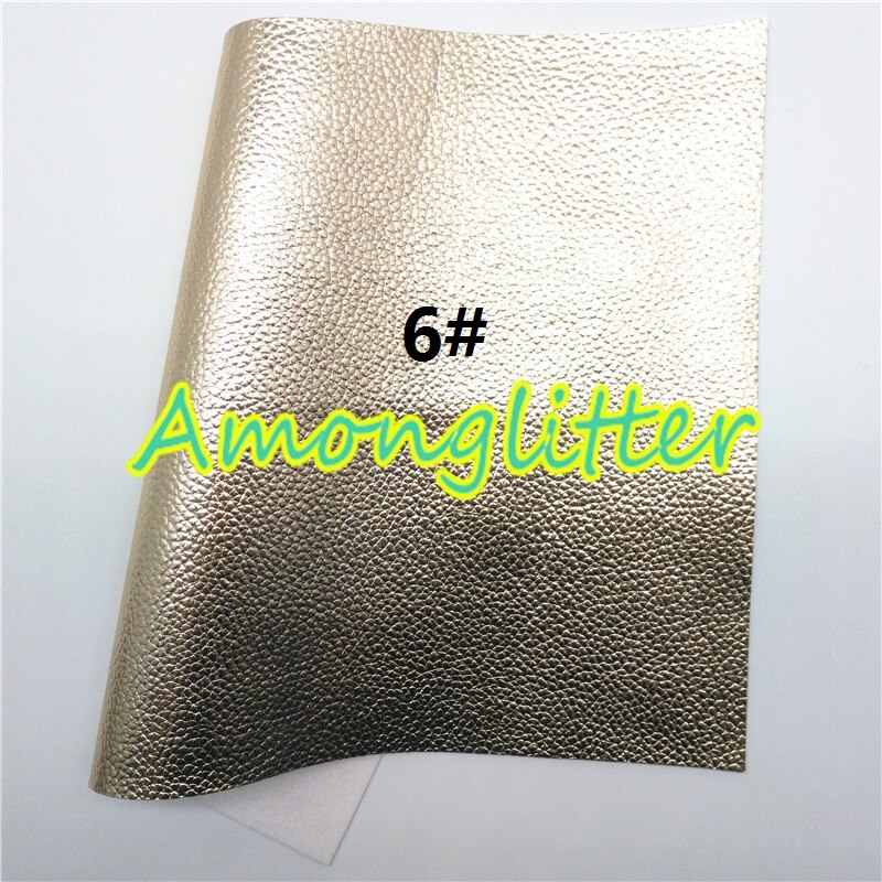 Amonglitter Rose Gold Gold Synthetic Leather, Litchi Faux Leather Fabric Sheets for DIY Bows Bags 21x29cm A4 size MB009: 6