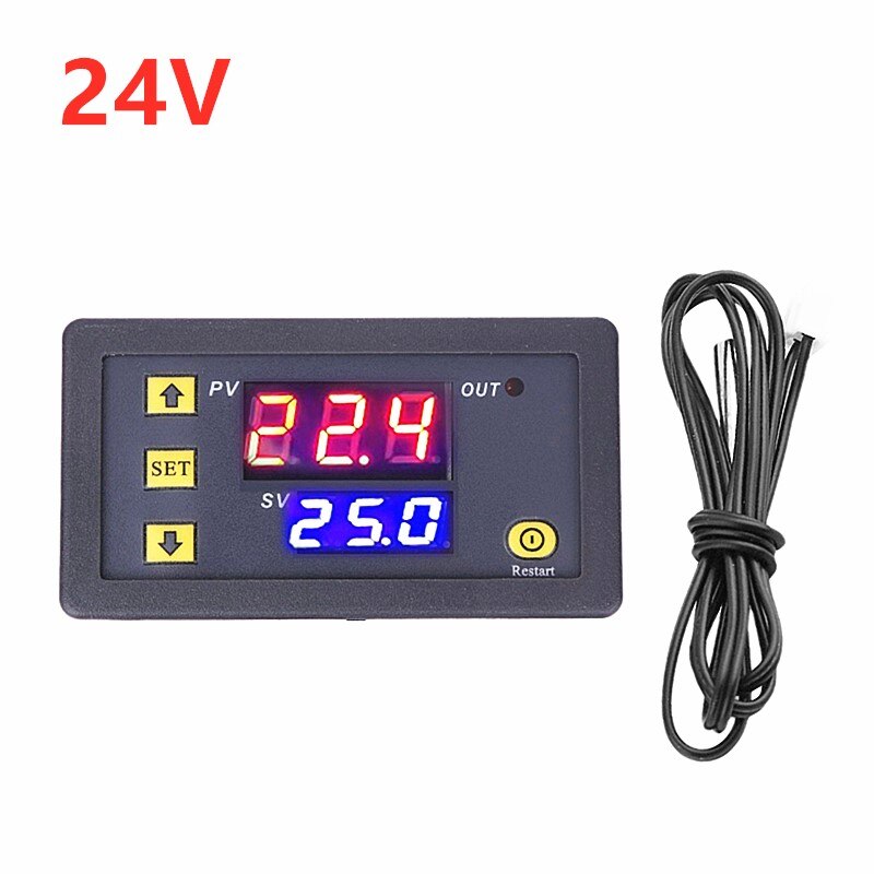 1 Pc Dc 12 V/24 V/110 V-220 V Ac Led Digitale Temperatuurregelaar Thermostaat thermometer Temperatuur Schakelaar Sensor Meter: 24V