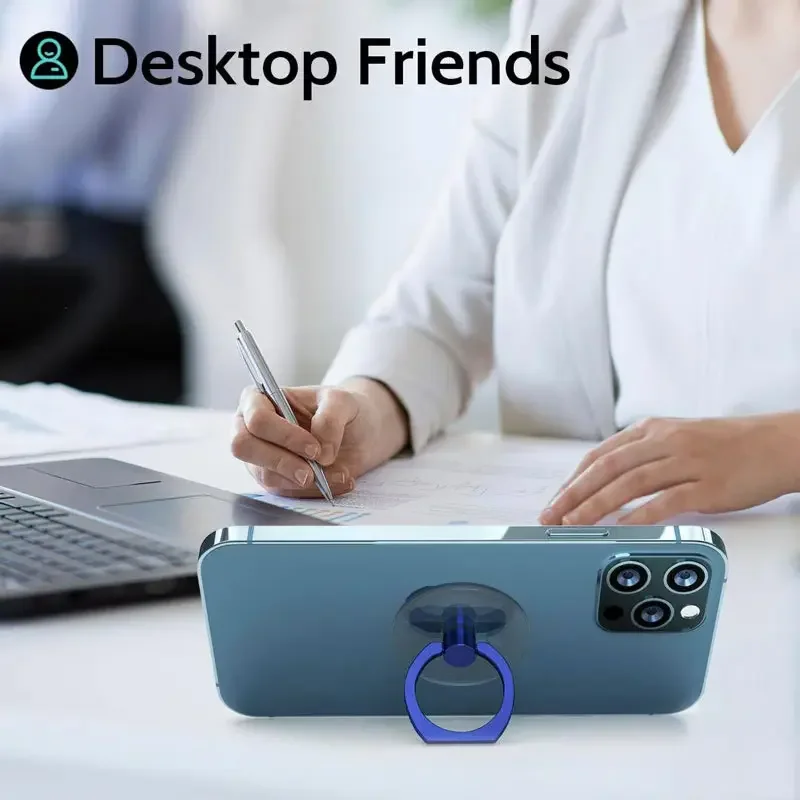 Soporte de anillo para teléfono móvil, bucle de agarre transparente para dedo, soporte de rotación de 360 grados, Compatible con todos los tipos de teléfono inteligente, 1/4 Uds.