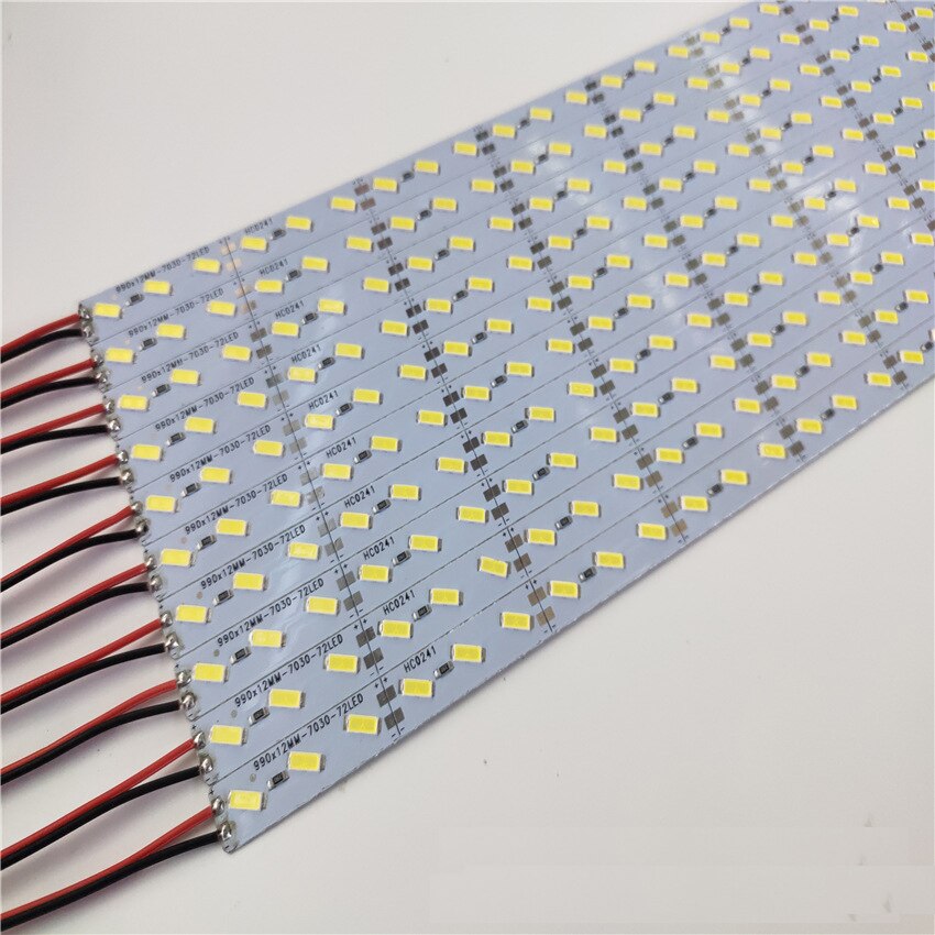 10 stücke * 50cm DC12v 7030 LED fest Starre LED-streifen Bar Licht Schrank Schaufenster Einkaufen Streifen 72SMD/m warm weiß 3000k Weiß 6000k