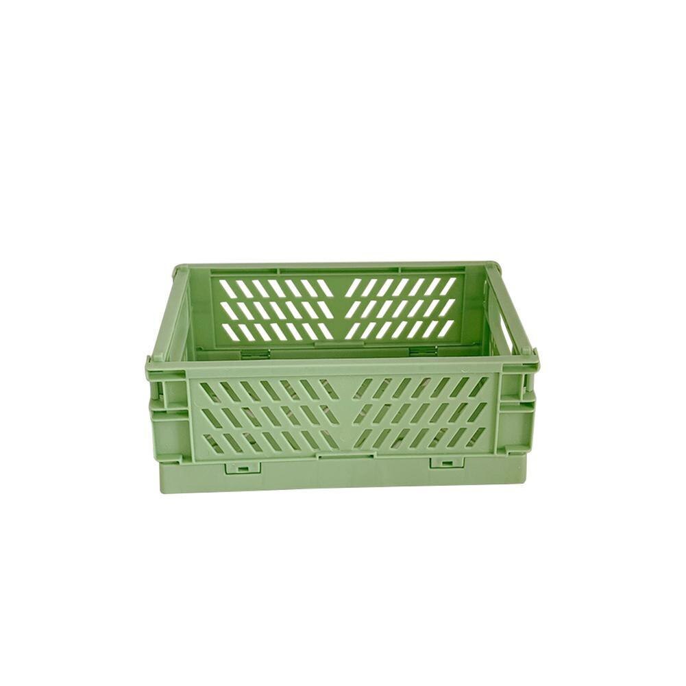 Mini Folding Plastic Storage Box Foldable Plastic Storage Case Desktop Carrying Basket