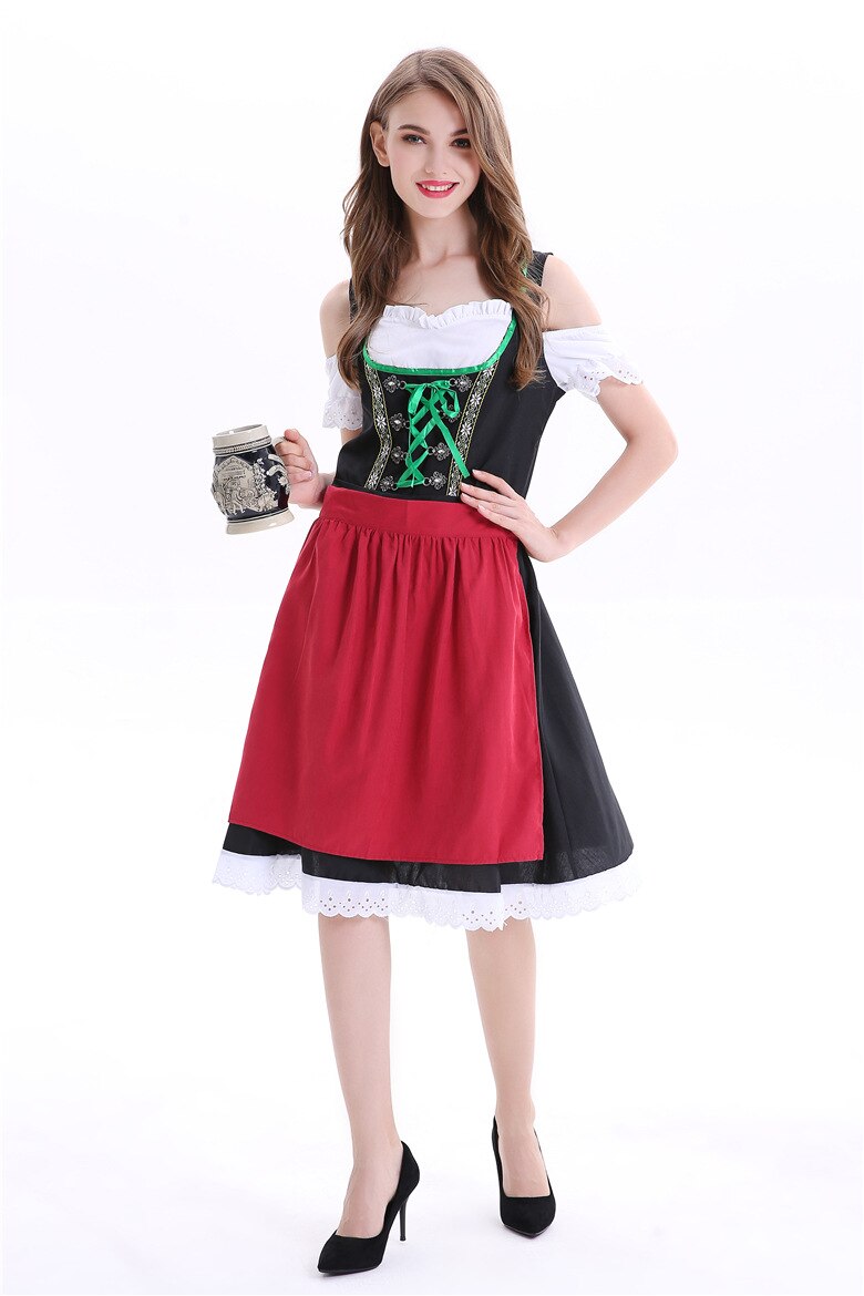 Duitsland Dames Oktoberfest Bier Meisje Meid Kostuum Dirndl Serveerster Korte Heidi Fancy Dress