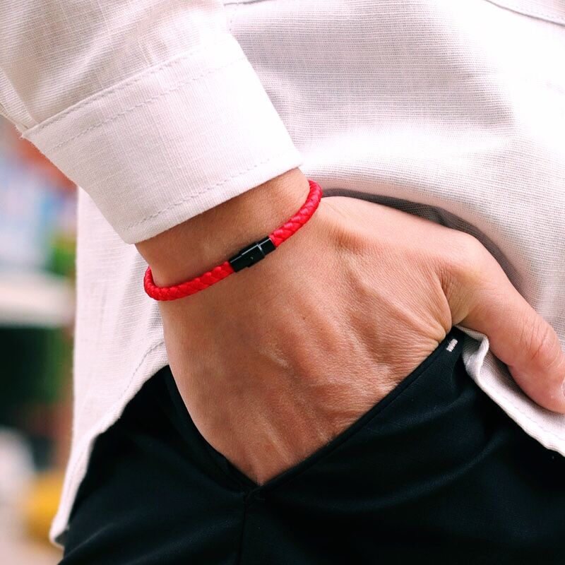 conjunto de pulsera de 3 uds para hombre, brazalete de cuerda de quilla roja de la suerte, pulsera de tela náutica para surfista, accesorios de ocio, para él, joyería