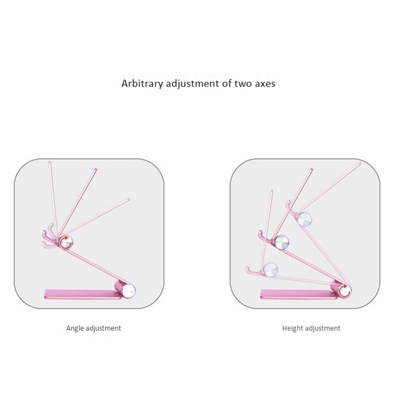 Desktop Phone Stand Metal Foldable and Retractable Mobile Phone Live Broadcast Universal Holder with Makeup Mirror