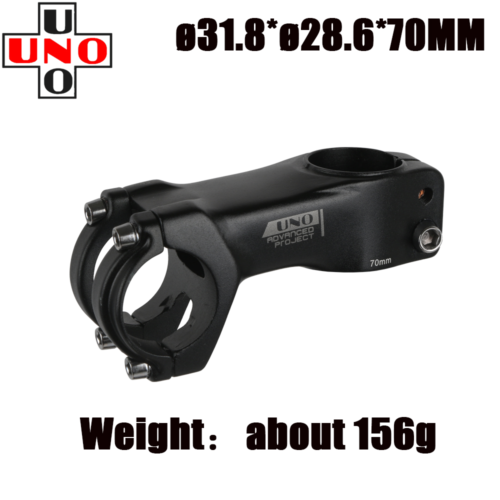 Uno cykelstam ultralätt racercykelstam gaffel -7 grader 28.6mm 31.8mm 70/80/90/100/110/120mm mountainbike cykel kalloy: Vit