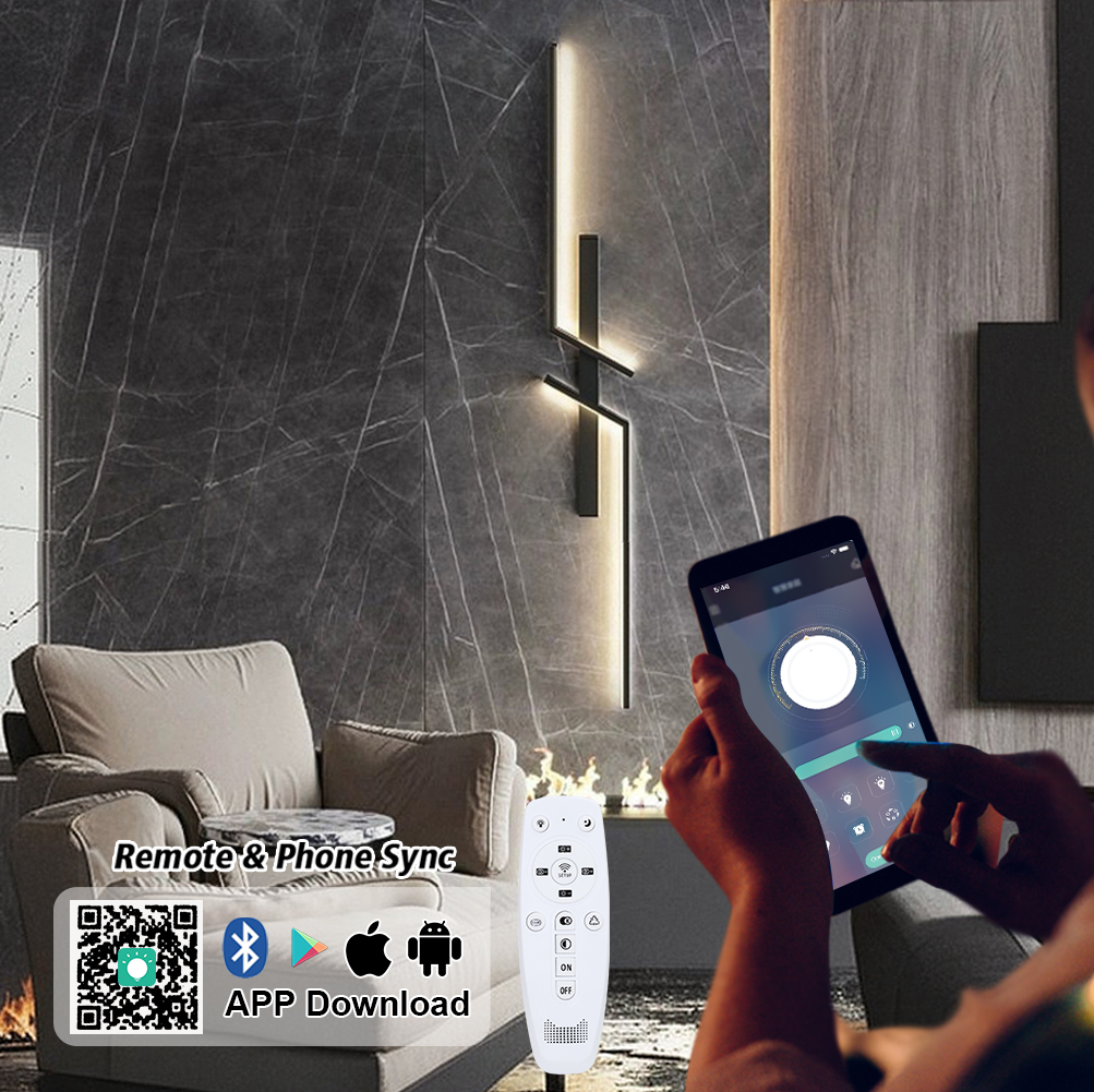 Nowoczesna zdalnie ściemniana lampa ścienna Led minimalistyczna sypialnia nocny kinkiet ścienny oświetlenie Led telewizor do salonu Sofa tło