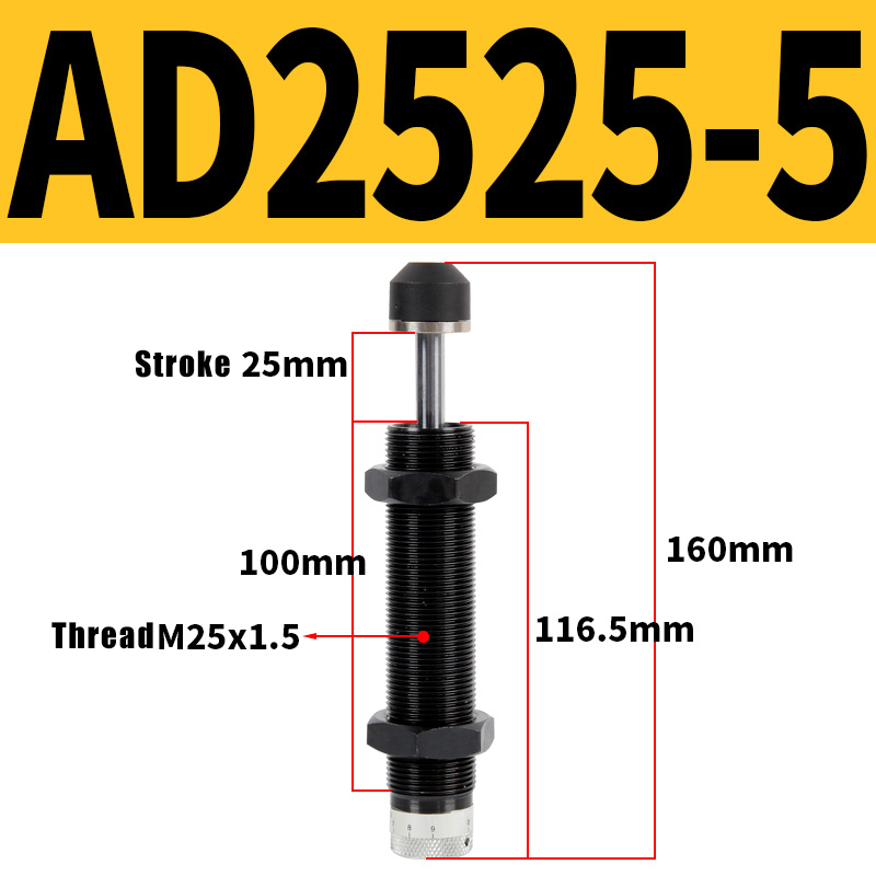 Hydraulischen Einstellbaren Stoßdämpfer AD Serie AD1425 AD2050 Öl Hydraulische Puffer für AD1410 AD1412 AD1612 AD2020 AD2525 Absorber: AD2525-5