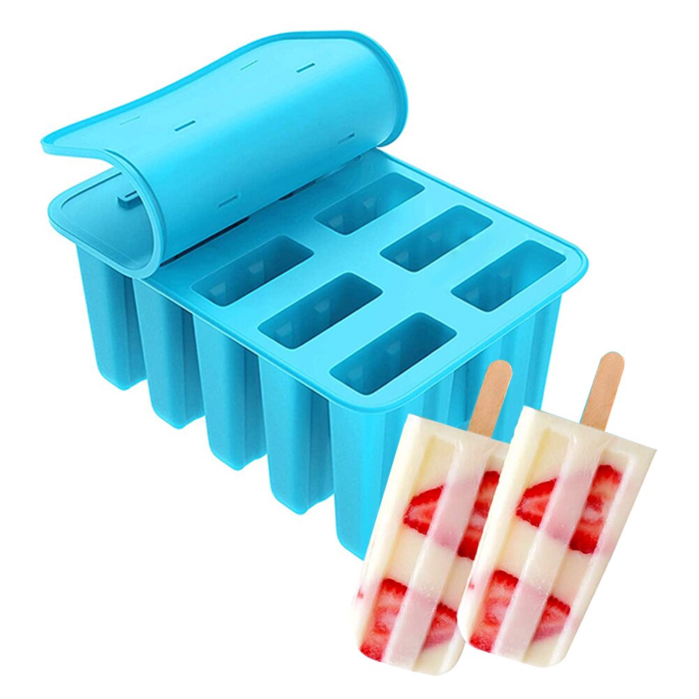 Ice Lolly Mold Kitchen Ice Cube Molds Silicone Ice Cream Tray Ice Pop DIY Maker Lid Children Family Kitchen Supplies Bar Tools