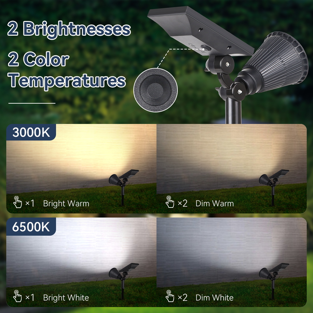 Projecteur LED solaire extérieur décor de jardin lampe de pelouse étanche paysage éclairage rue arbre spots pour cour couloir