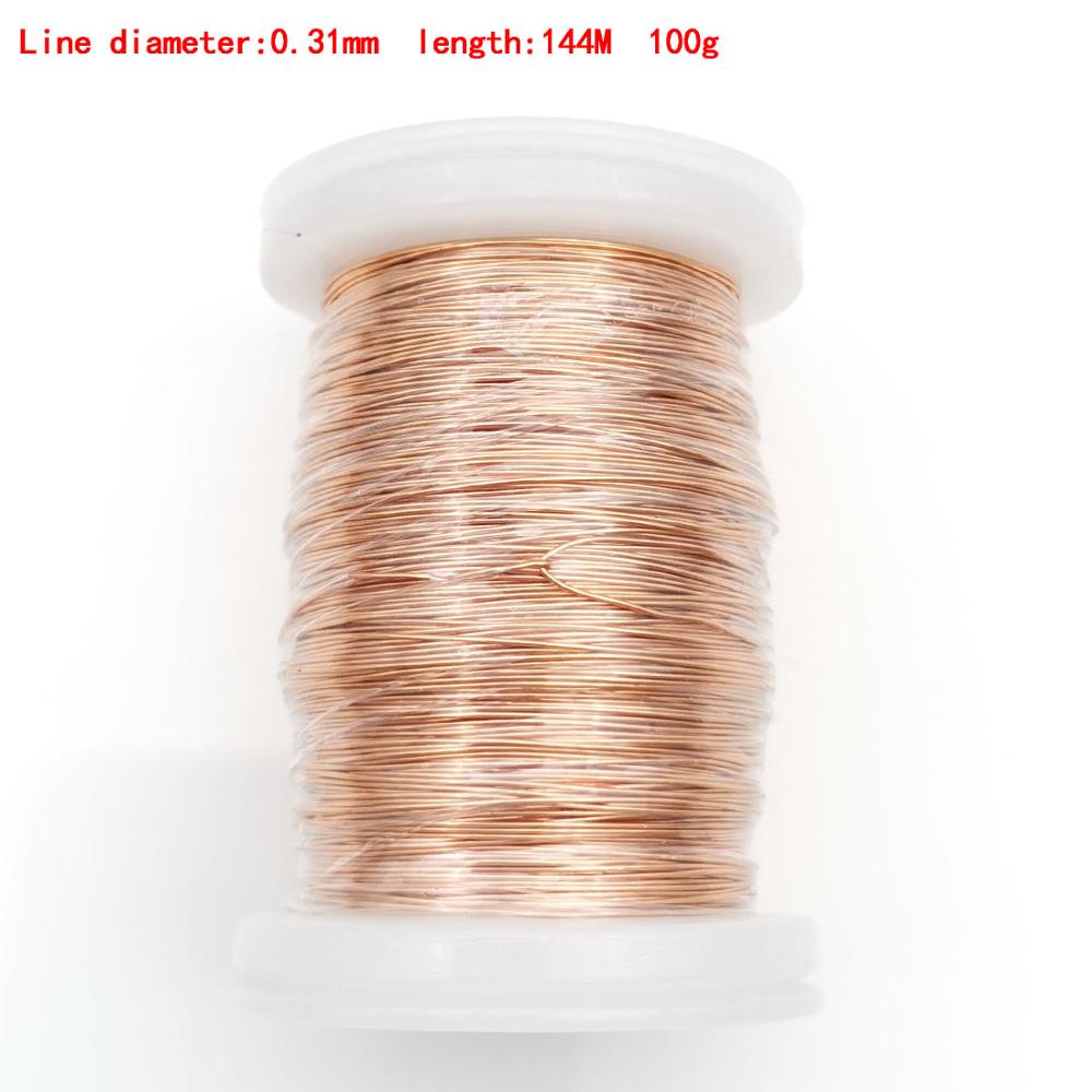 Qa -1-155 magnettråd 0.13mm 0.16/ 0.2 / 0.25mm 100g 2 uew emaljerad koppartråd magnetisk spolelindning elektromagnetisk induktion: 0.31mm 100g