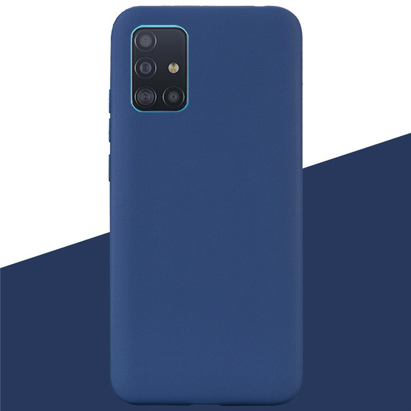 Silikon Fall Für Samsung Galaxy A71 Fall Candy Farbe Zurück Abdeckung Weiche TPU Fall Für Samsung Galaxy A 71 A715F stoßstange Coque Fundas: 2 Dark Blue