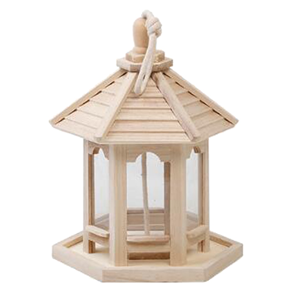 Hanging Wooden Bird Feeder Garden Decoration