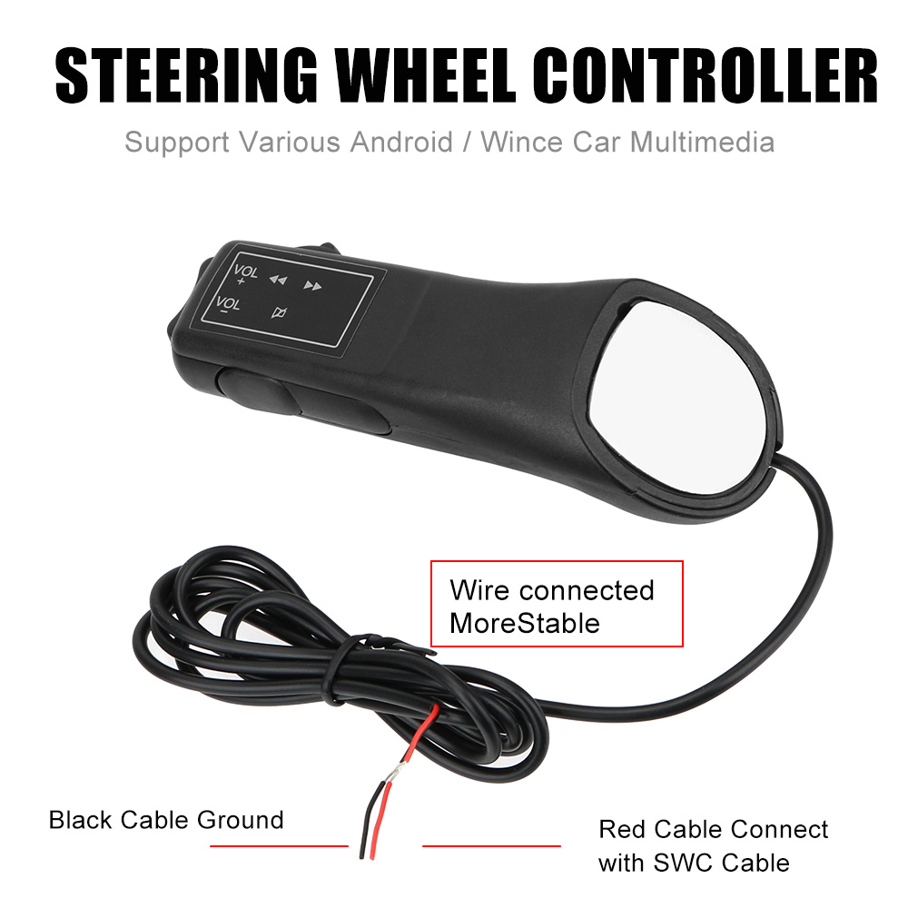 Universal Wireless Remote Control Buttons Multifunction Volume Remote Control Car Steering Wheel Controller Music DVD Navigation