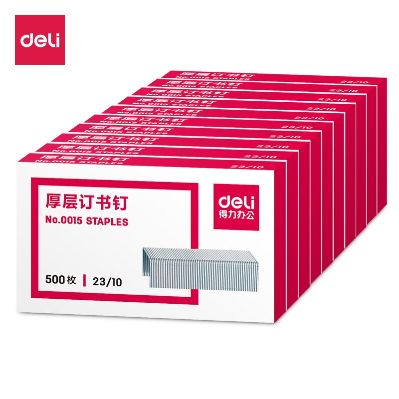 Deli – agrafes robustes 23/10, 500, pièces/boîte, 10 boîtes, 5000 pièces au Total, fournitures de bureau, 0015, 23/10, 23/23