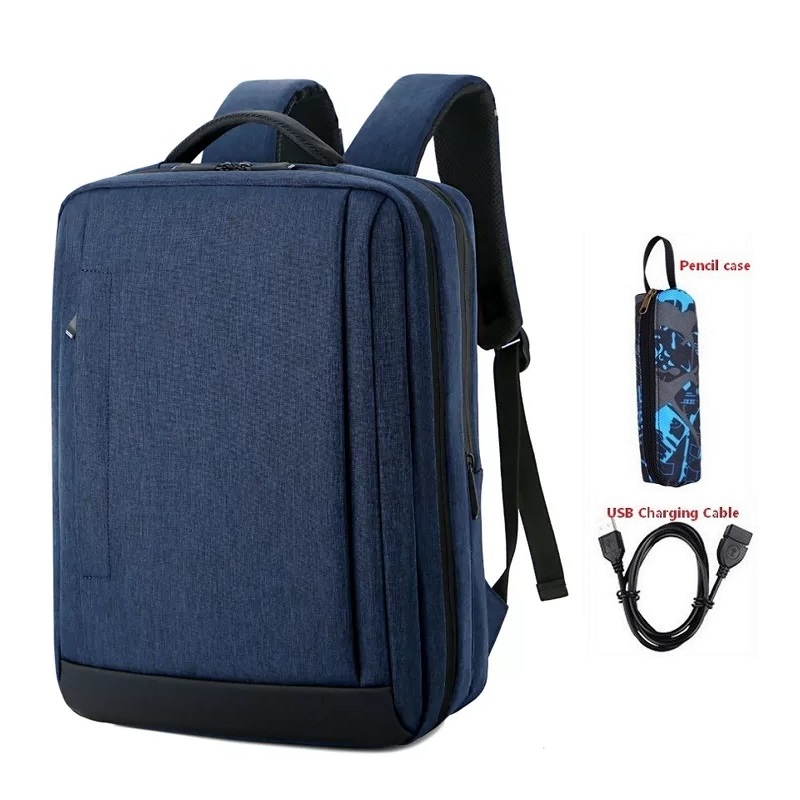 Men's backpack 15.6 Inch Laptop Backpacks Business Notebook Mochila Waterproof Back Pack USB Charging Travel Bags student bag: Set 6