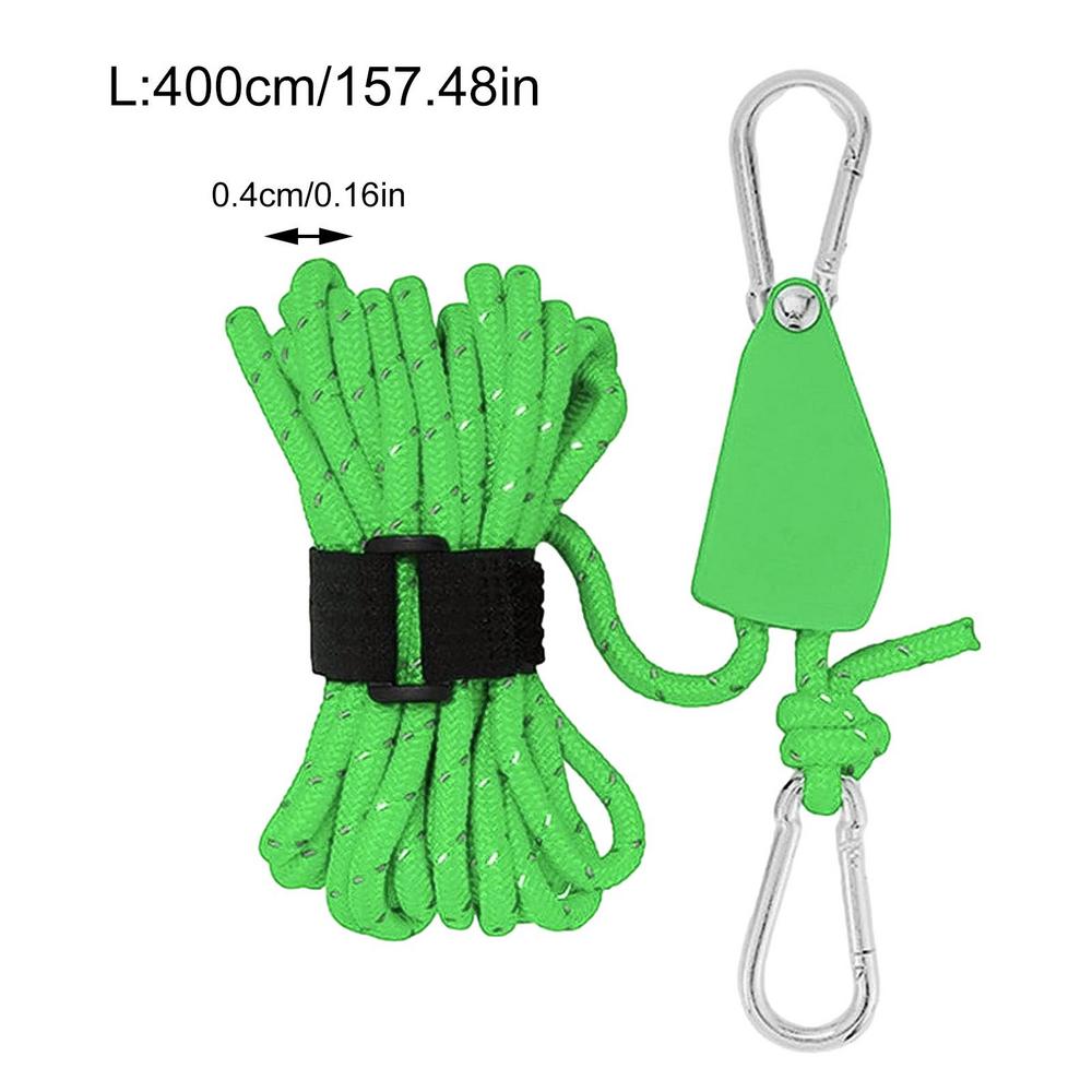 Kampeertent Vastbinden Touw Strakker Bevestiging Katrol Hangers Luifel Touw Haak Gesp Touw Aanhaalriemen Gereedschap: green