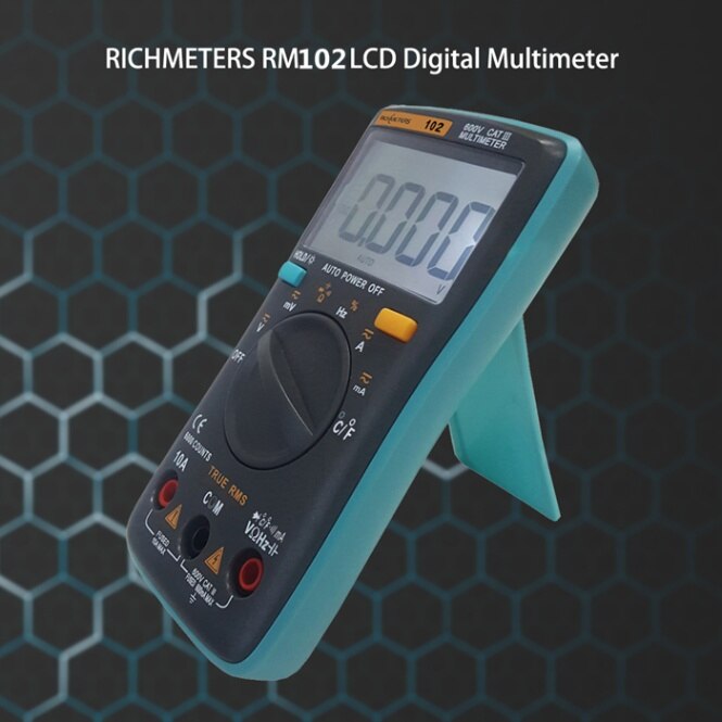 Richmeters digitalt multimeter 6000 tæller ægte rms automatisk vekselstrøms- / jævnspænding temperaturmåler meter flashlys baggrundslys: Hvid