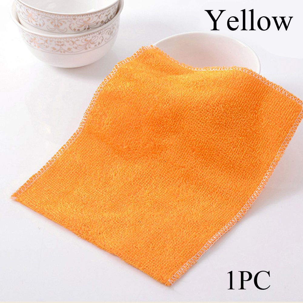 1/5PCS Magic Bamboo Fiber Kitchen & Dinning Anti-grease Cleaning Rags Washing Towel Dish Cloth Scouring Pad: Blue