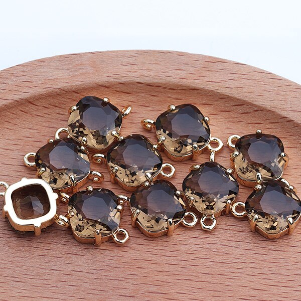 GUFEATHER-accessoires de bijouterie à faire soi-même, bracelet en métal et cuivre, pendentif en verre, breloques, fabrication de bijoux, boucle d'oreille, diy, 10 pièces/lot, M438: M43808