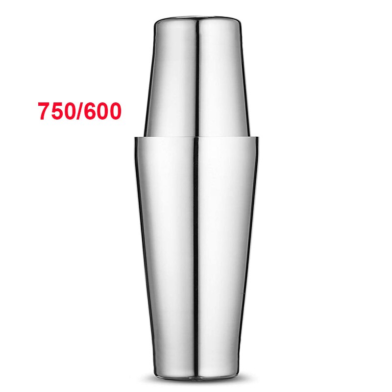 Stainless Steel Cocktail Set 550ml/750ml Cocktail Shaker Set with Muddler Jigger Bar Spoon Ice Tong Bartender Kit Bar Set: Boston 750x600