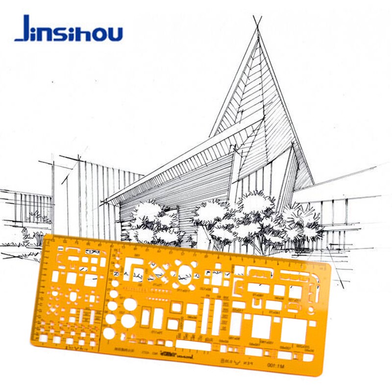 Jinsihou ritmall / stencil linjal k harts mjuk arkitekt / konstruktion / geometri / matematik / möbler / kurva / runt mätverktyg