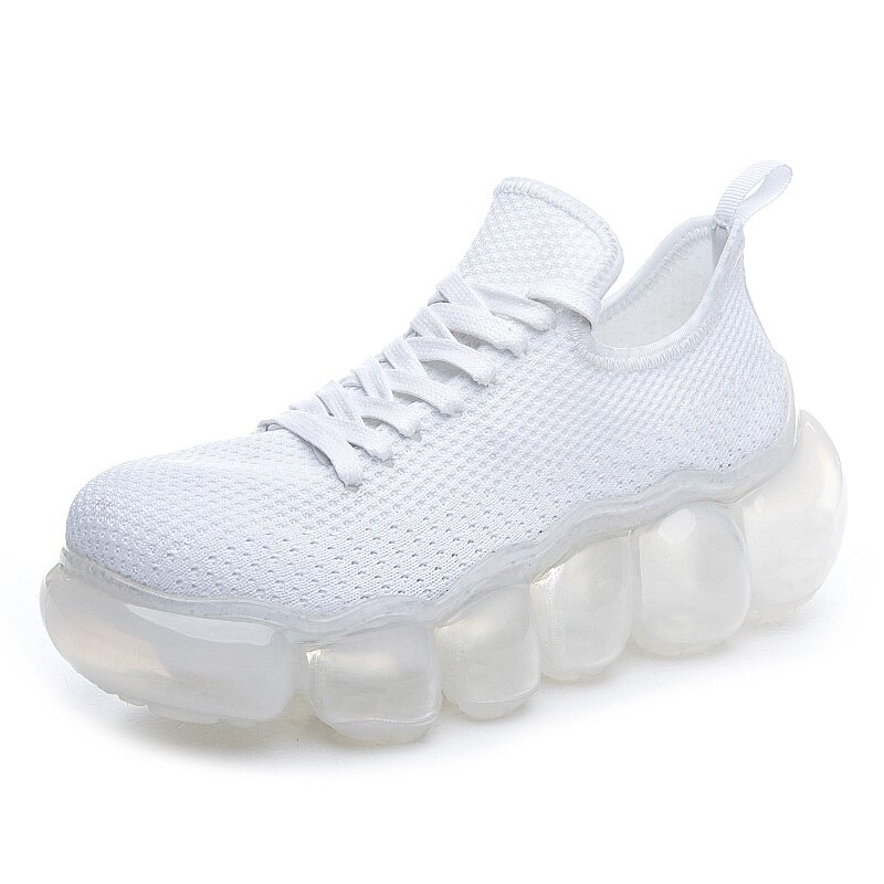 Women Shoes Flats Walking Shoes Walking Ladies Shoes Woman Lace-Up Mesh Breathable Female Sneakers Zapatillas Mujer: Ivory / 36