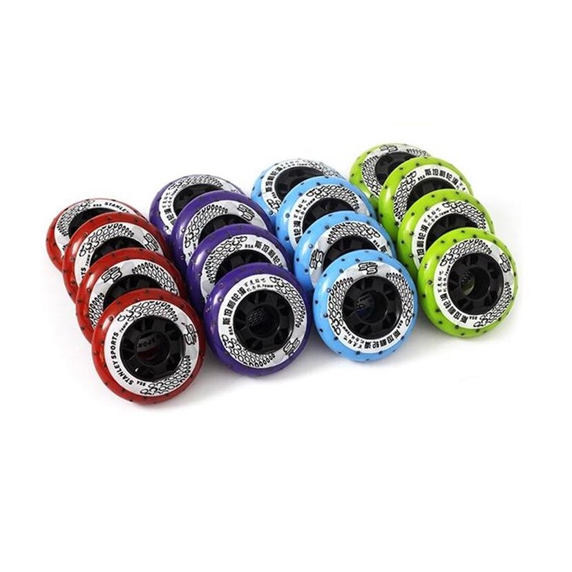 52 Fire Stenen Roller 8 Stks/partij 85A Inline Skates Wielen Sliding Roller Wielen Slalom Gratis Schaatsen Wielen 72 76 80mm LZ102
