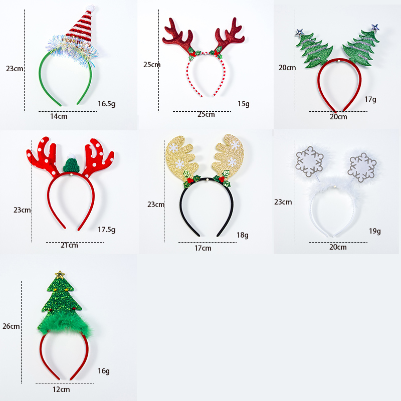 Tecknad jul horn pannband hår cirkel söt tjej prinsessa pannband xmas år dekoration för hem navidad