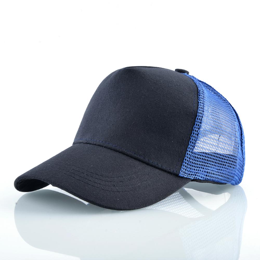 Ballena equipada gorra de béisbol Snapback de de verano sombrero de camionero gorra al aire libre de malla de gorros de Hip Hop para las mujeres Casual tapas: Solid color-Blue2